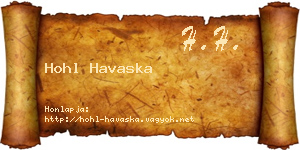 Hohl Havaska névjegykártya